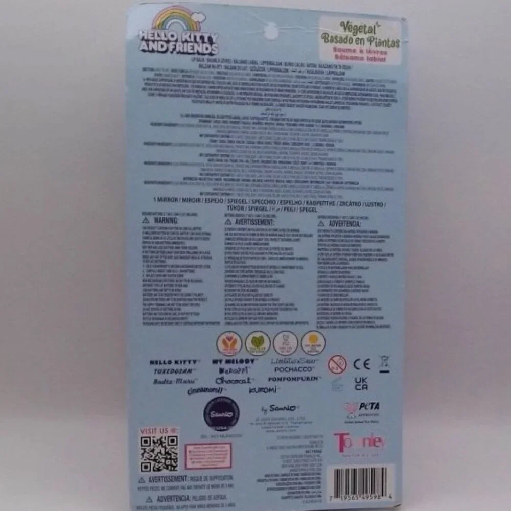 Hello Kitty & Friends Light Up Mirror w/4 lip Balms on Card, BRAND NEW‎ IN BOX